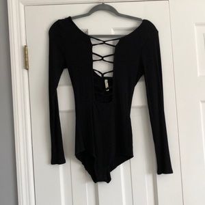 LF long sleeve black body suit